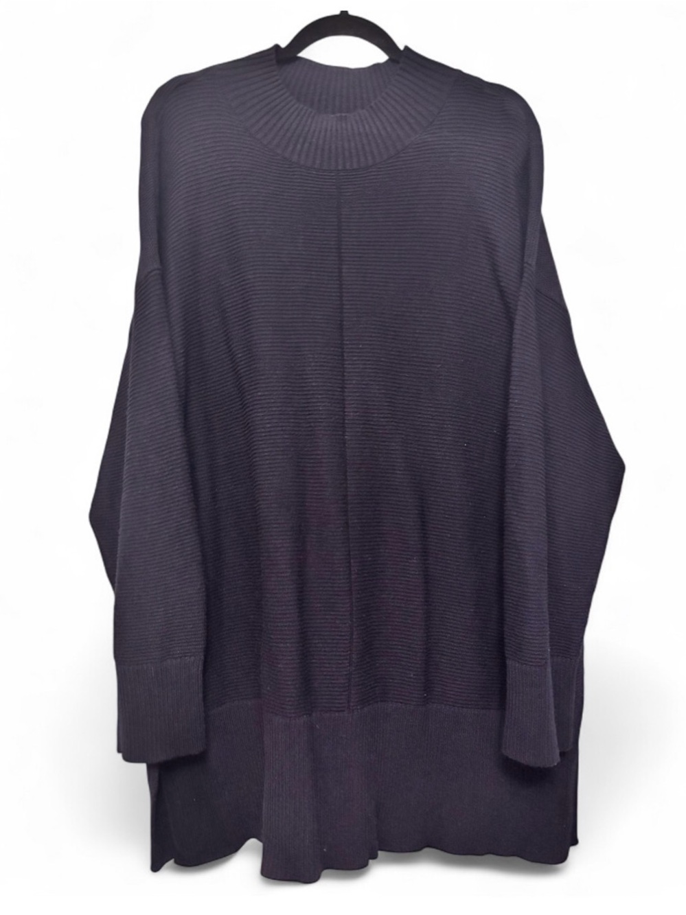 Talbots Navy Ribbed Oversized Crewneck Sweater